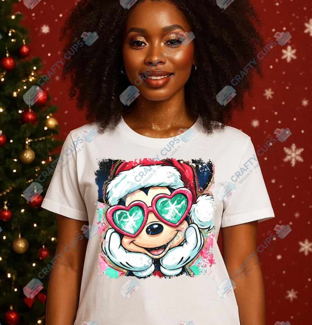 Quirky Christmas DTF Transfers – Festive Friends with Glasses