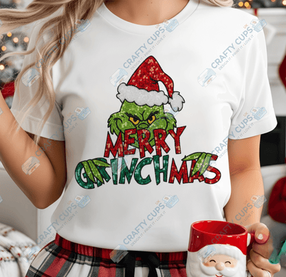 Faux Sequin Christmas DTF Transfers – Various Designs (4"–10")