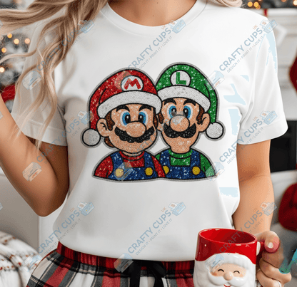 Faux Sequin Christmas DTF Transfers – Various Designs (4"–10")