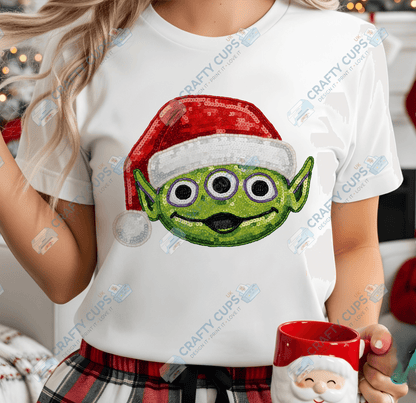 Faux Sequin Christmas DTF Transfers – Various Designs (4"–10")