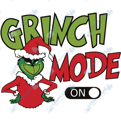 Grinch DTF Transfers – Various Christmas Designs & Sizes (4"–10")
