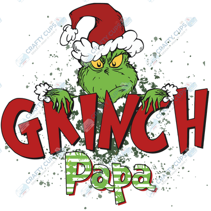 Grinch DTF Transfers – Various Christmas Designs & Sizes (4"–10")