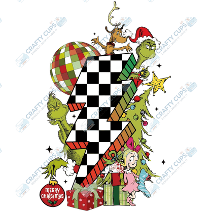 Grinch DTF Transfers – Various Christmas Designs & Sizes (4"–10")