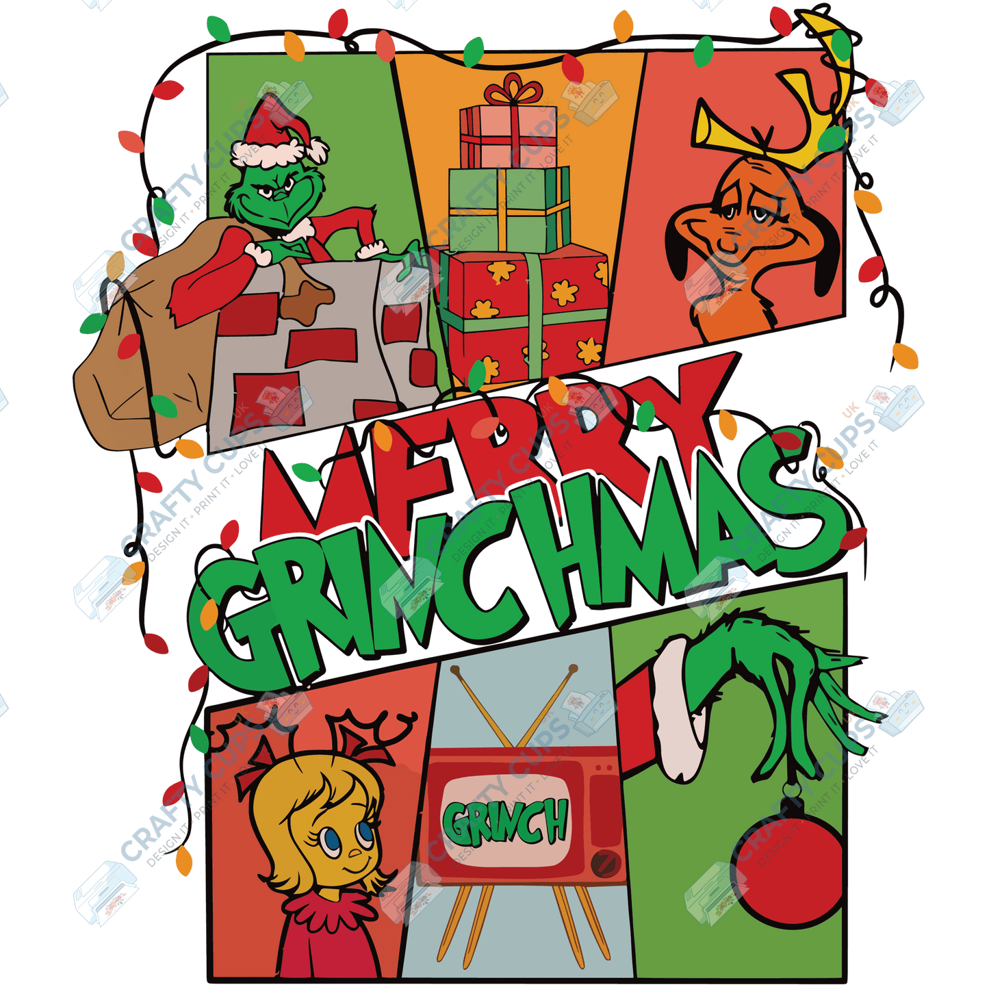 Grinch DTF Transfers – Various Christmas Designs & Sizes (4"–10")