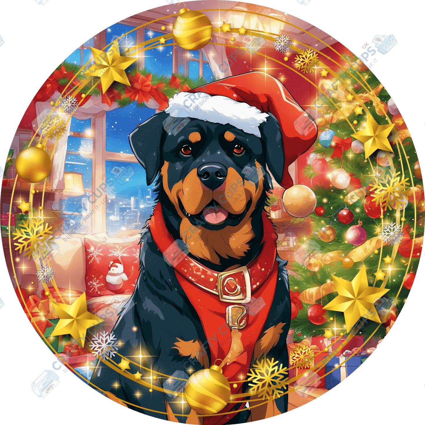 Christmas Dog Breeds DTF Transfer – Exclusive Secret Sub Design | Various Sizes – Crafty Cups UK