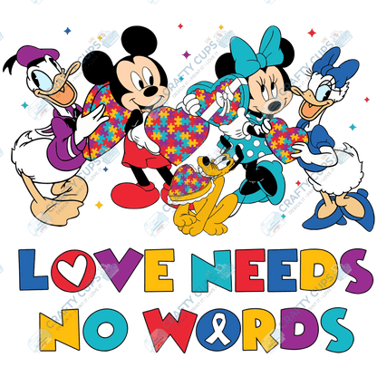 Cartoon Autism Awareness DTF Transfers – Colorful Puzzle Piece Prints for Shirts, Hoodies & Gifts