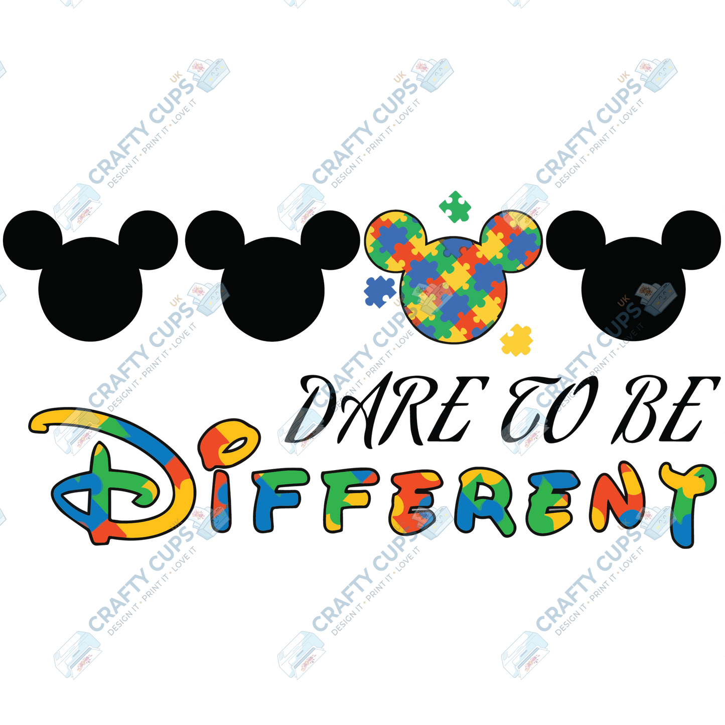 Cartoon Autism Awareness DTF Transfers – Colorful Puzzle Piece Prints for Shirts, Hoodies & Gifts