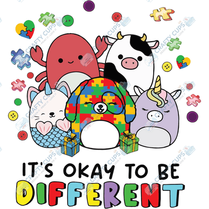 Cartoon Autism Awareness DTF Transfers – Colorful Puzzle Piece Prints for Shirts, Hoodies & Gifts