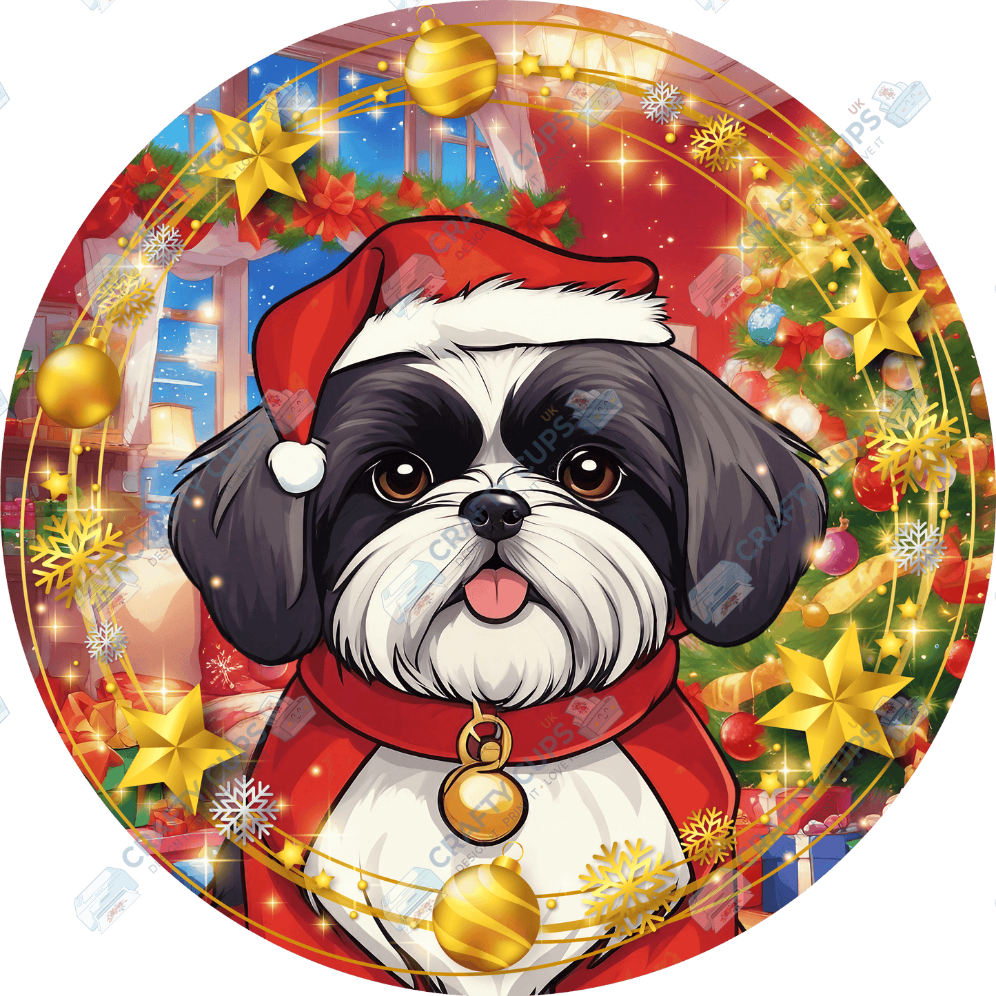 Christmas Dog Breeds DTF Transfer – Exclusive Secret Sub Design | Various Sizes – Crafty Cups UK