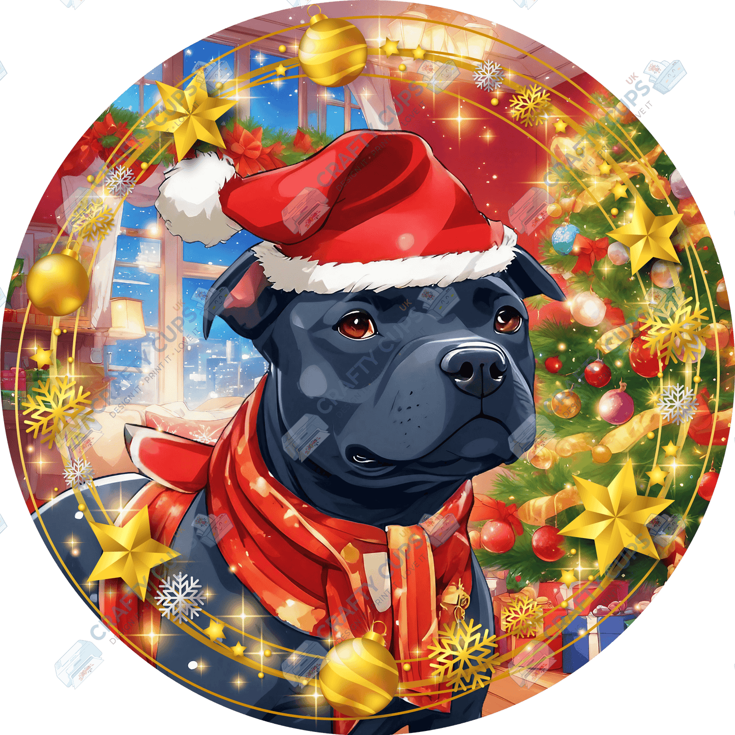 Christmas Dog Breeds DTF Transfer – Exclusive Secret Sub Design | Various Sizes – Crafty Cups UK
