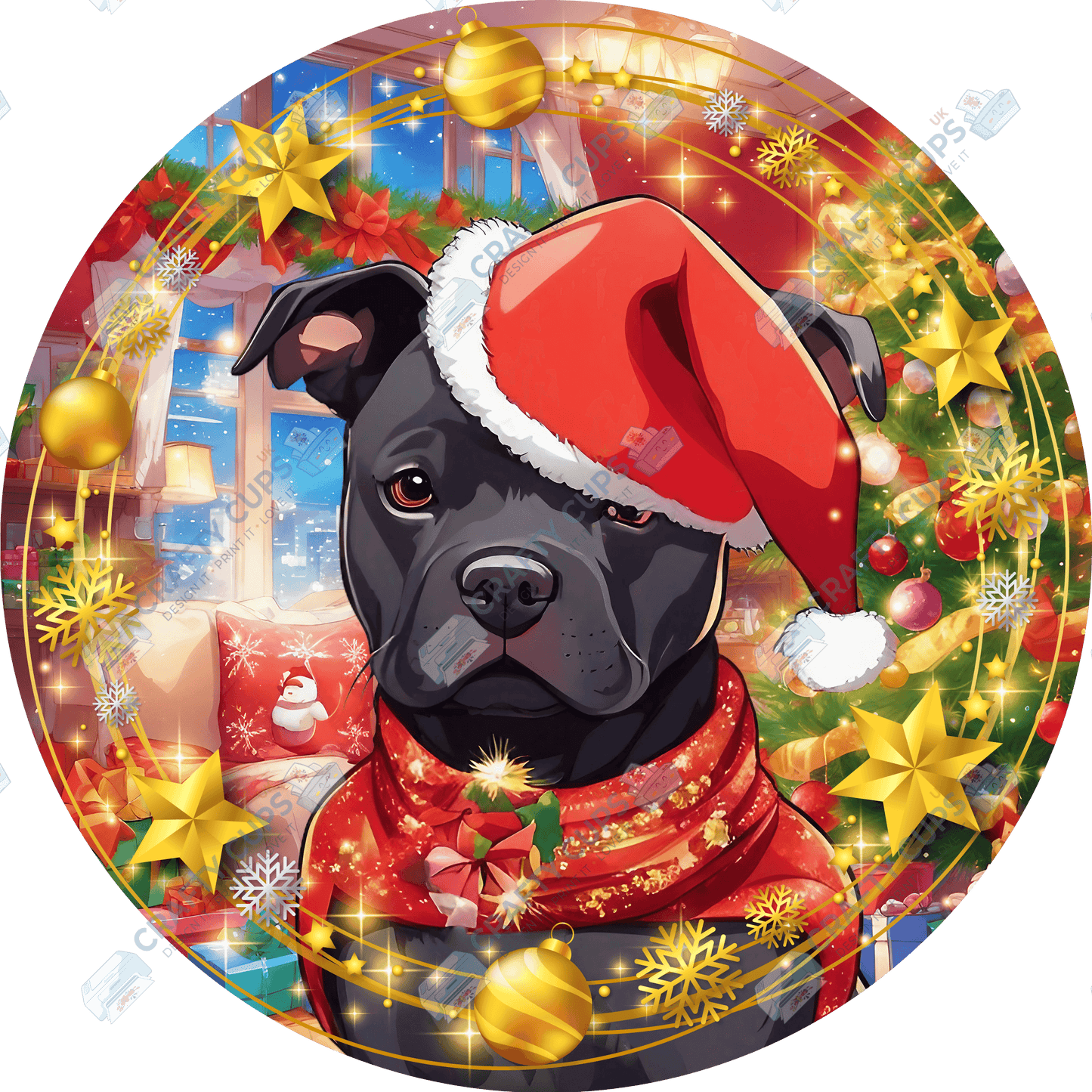 Christmas Dog Breeds DTF Transfer – Exclusive Secret Sub Design | Various Sizes – Crafty Cups UK