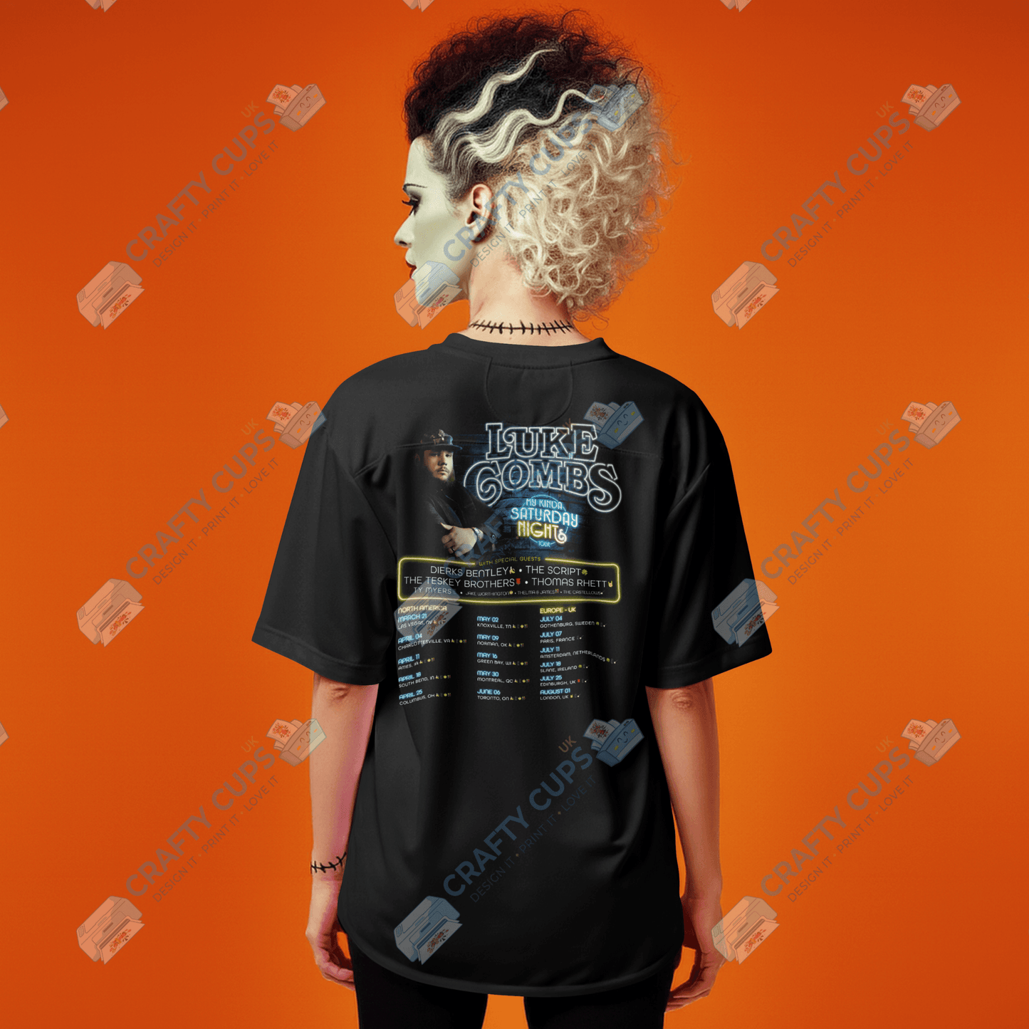 Luke Combs DTF Transfer Set | Front & Back T-Shirt Designs | 12-Inch Size | For Black T-Shirts Only | Country Music DTF Print