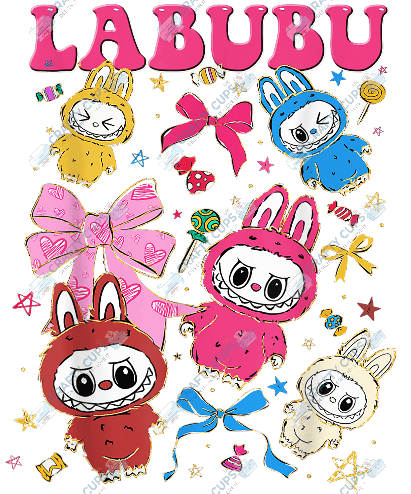 Chibi Monsters DTF Transfer – Cute Anime Style Various Sizes & Designs