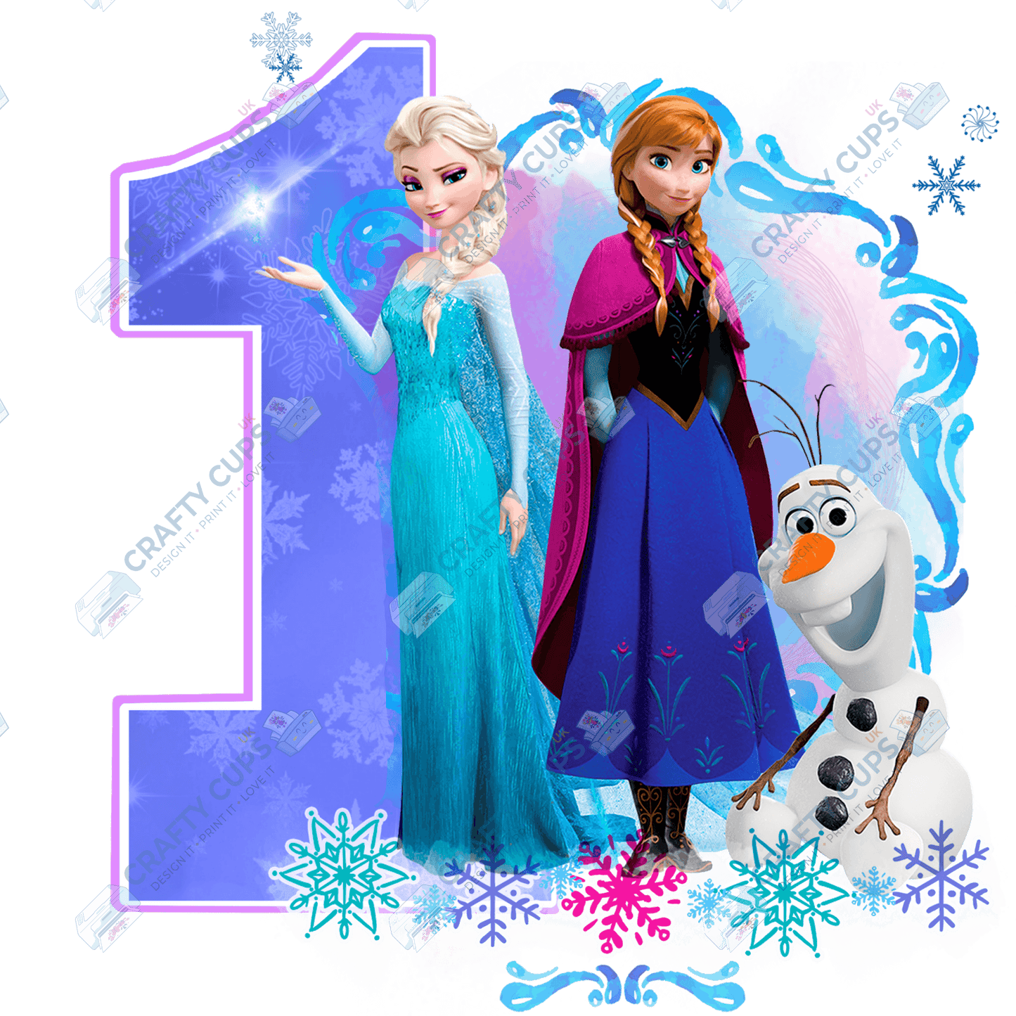 Ice Princess Birthday DTF Transfer – Ages 1 to 8 | Winter Princess Print for Shirts, Pyjamas & Gifts