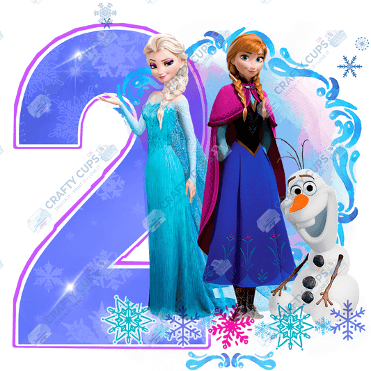 Ice Princess Birthday DTF Transfer – Ages 1 to 8 | Winter Princess Print for Shirts, Pyjamas & Gifts