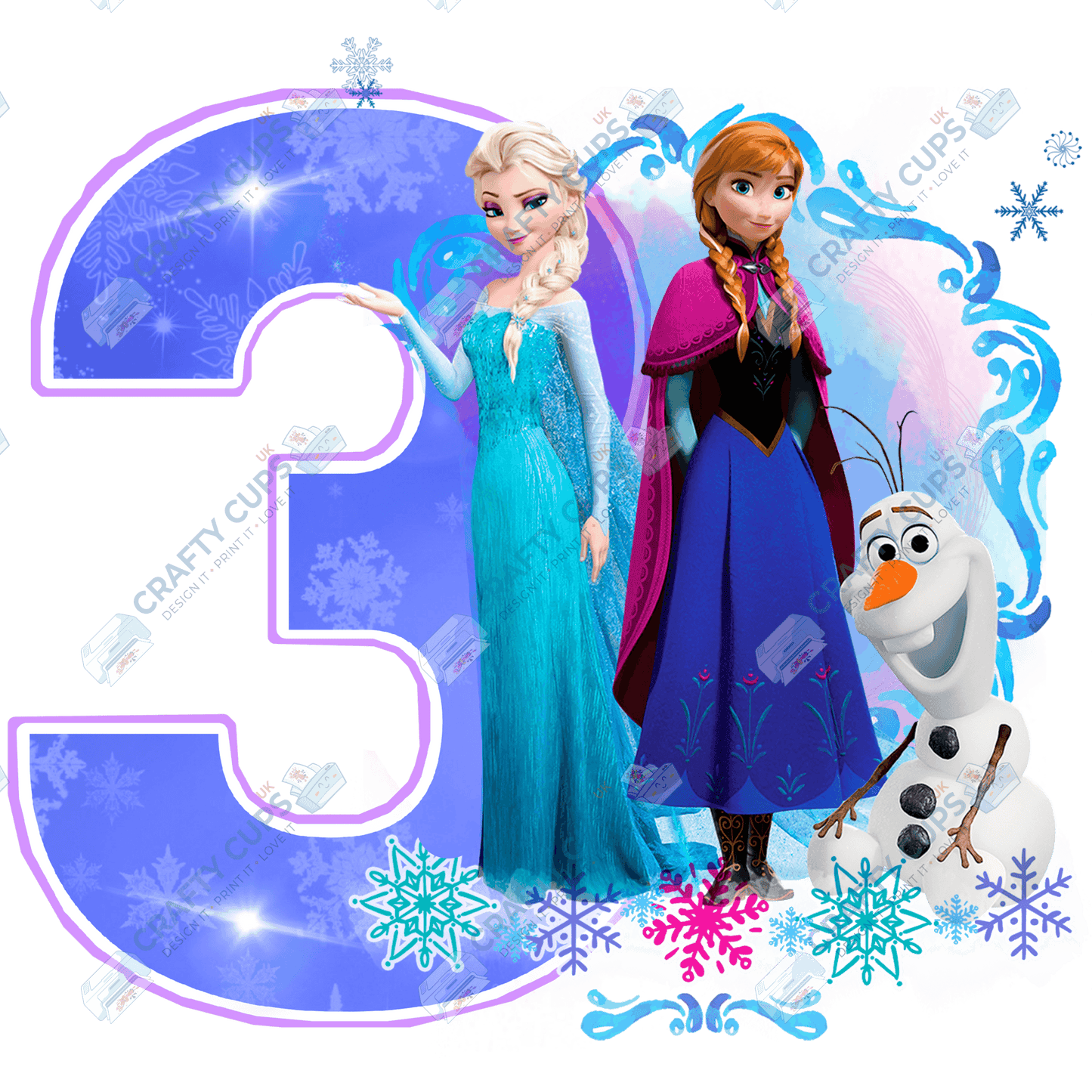 Ice Princess Birthday DTF Transfer – Ages 1 to 8 | Winter Princess Print for Shirts, Pyjamas & Gifts