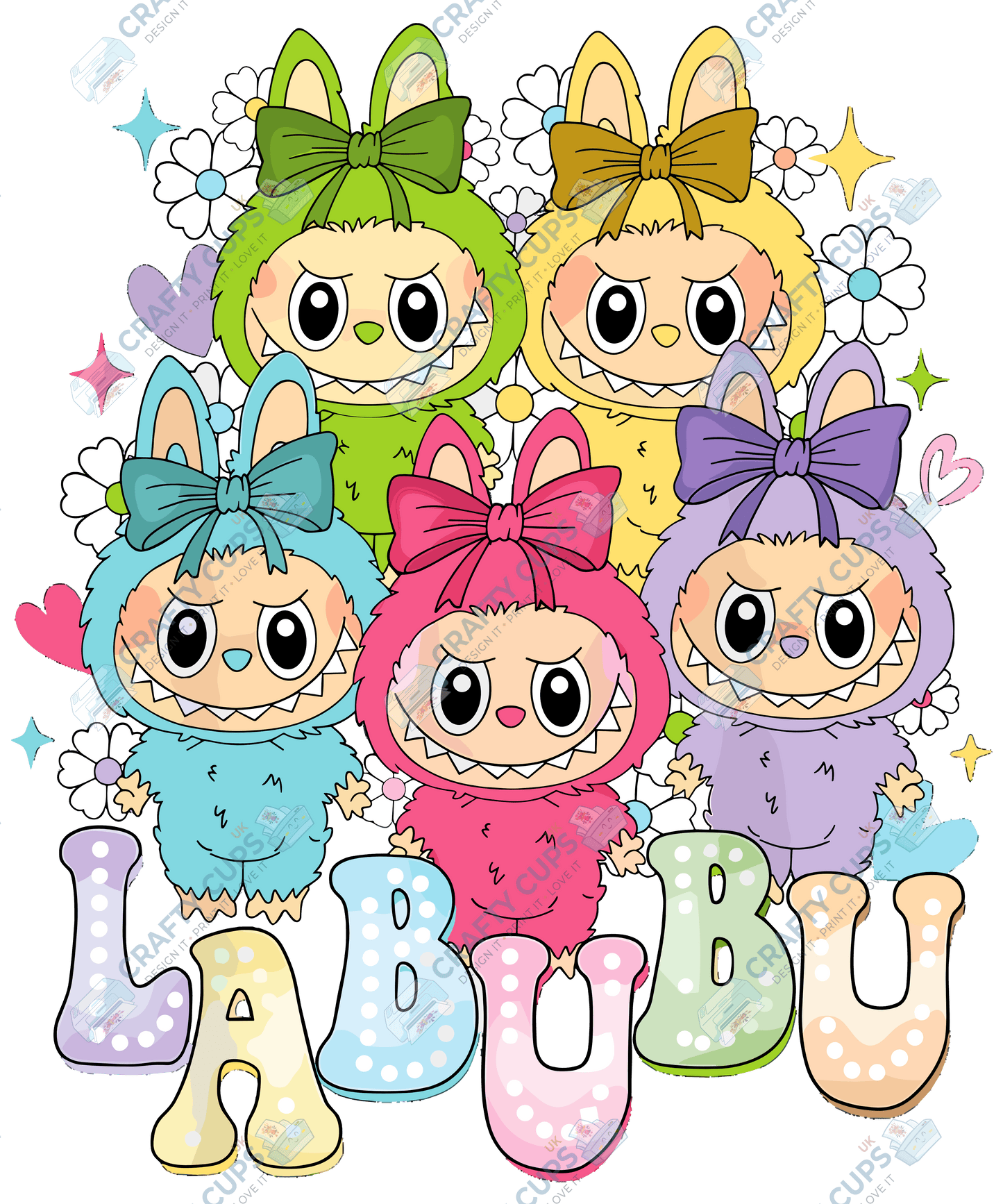 Chibi Monsters DTF Transfer – Cute Anime Style Various Sizes & Designs