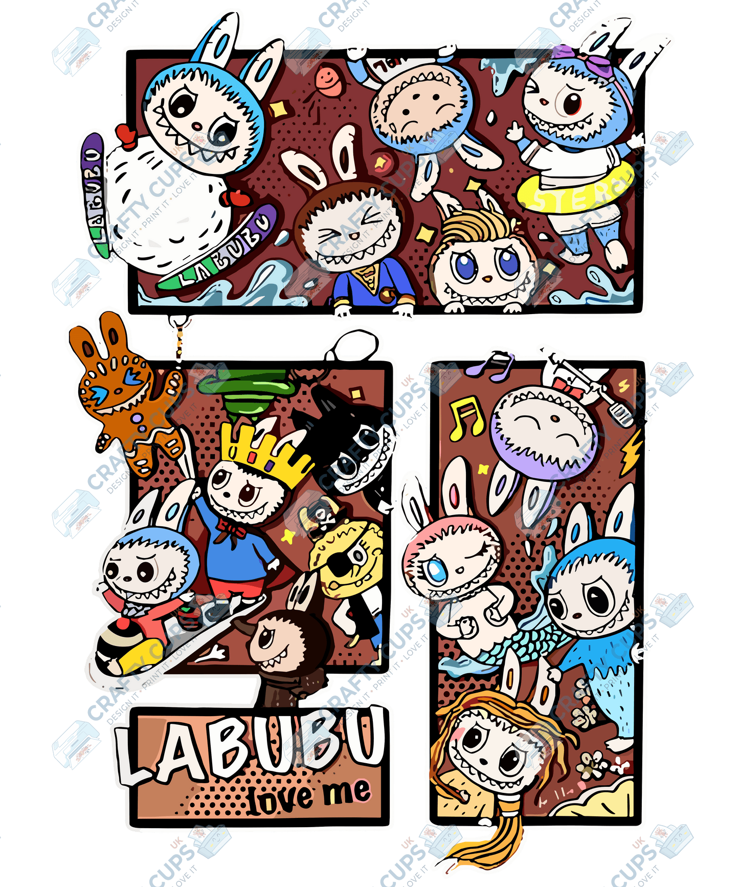 Chibi Monsters DTF Transfer – Cute Anime Style Various Sizes & Designs