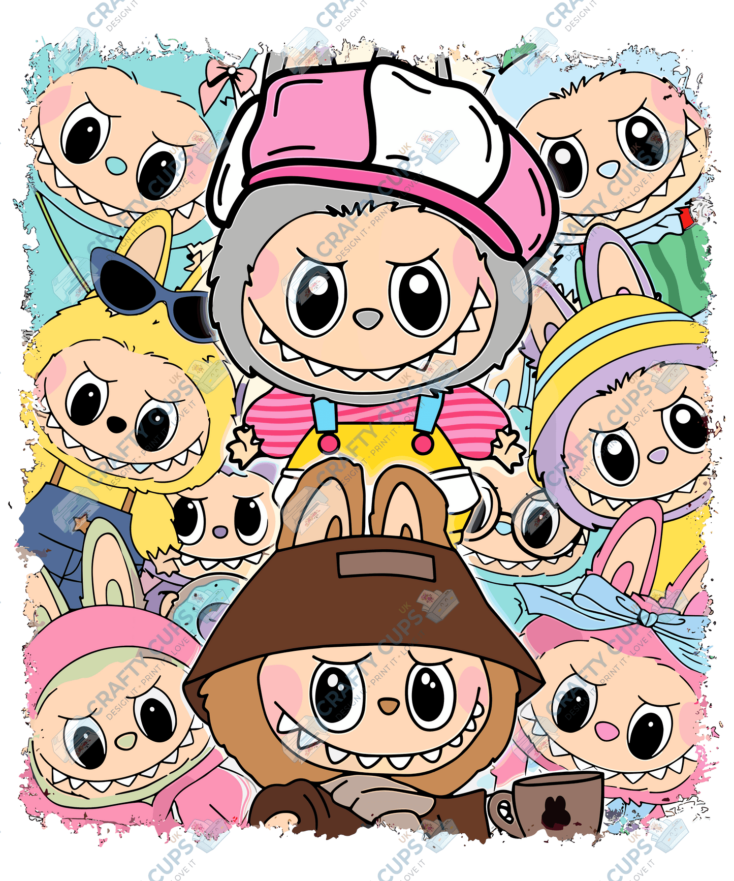 Chibi Monsters DTF Transfer – Cute Anime Style Various Sizes & Designs