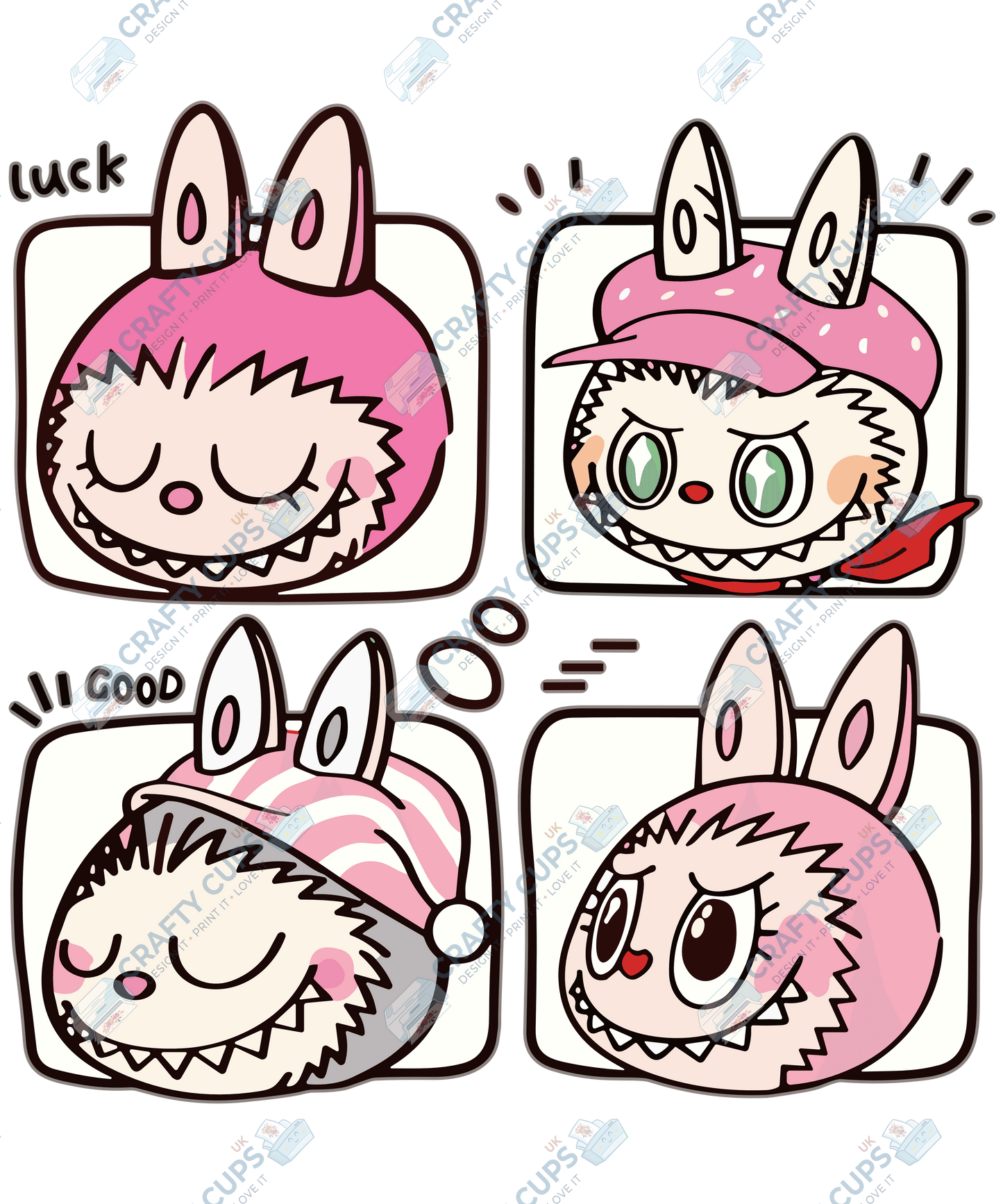 Chibi Monsters DTF Transfer – Cute Anime Style Various Sizes & Designs