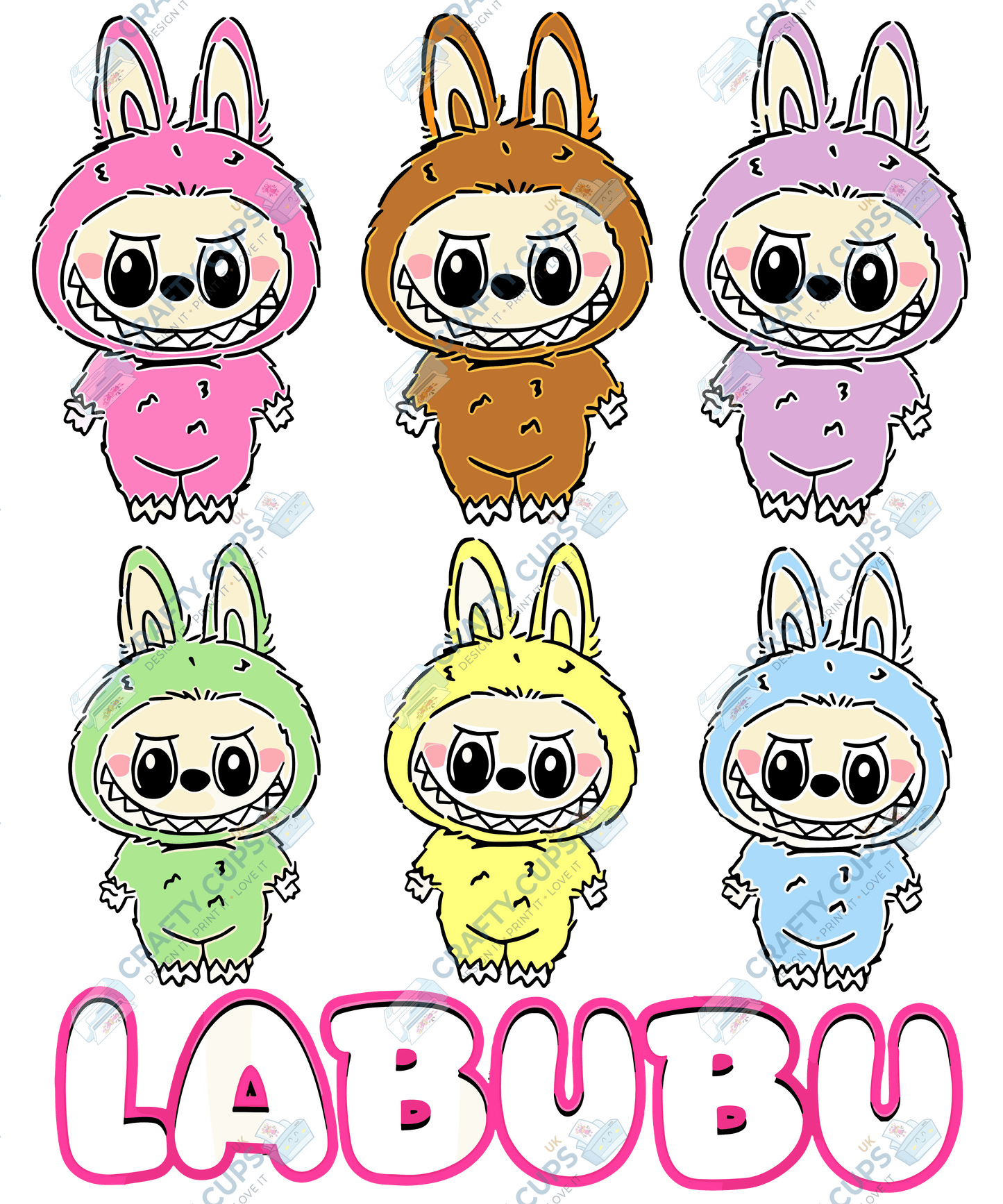 Chibi Monsters DTF Transfer – Cute Anime Style Various Sizes & Designs