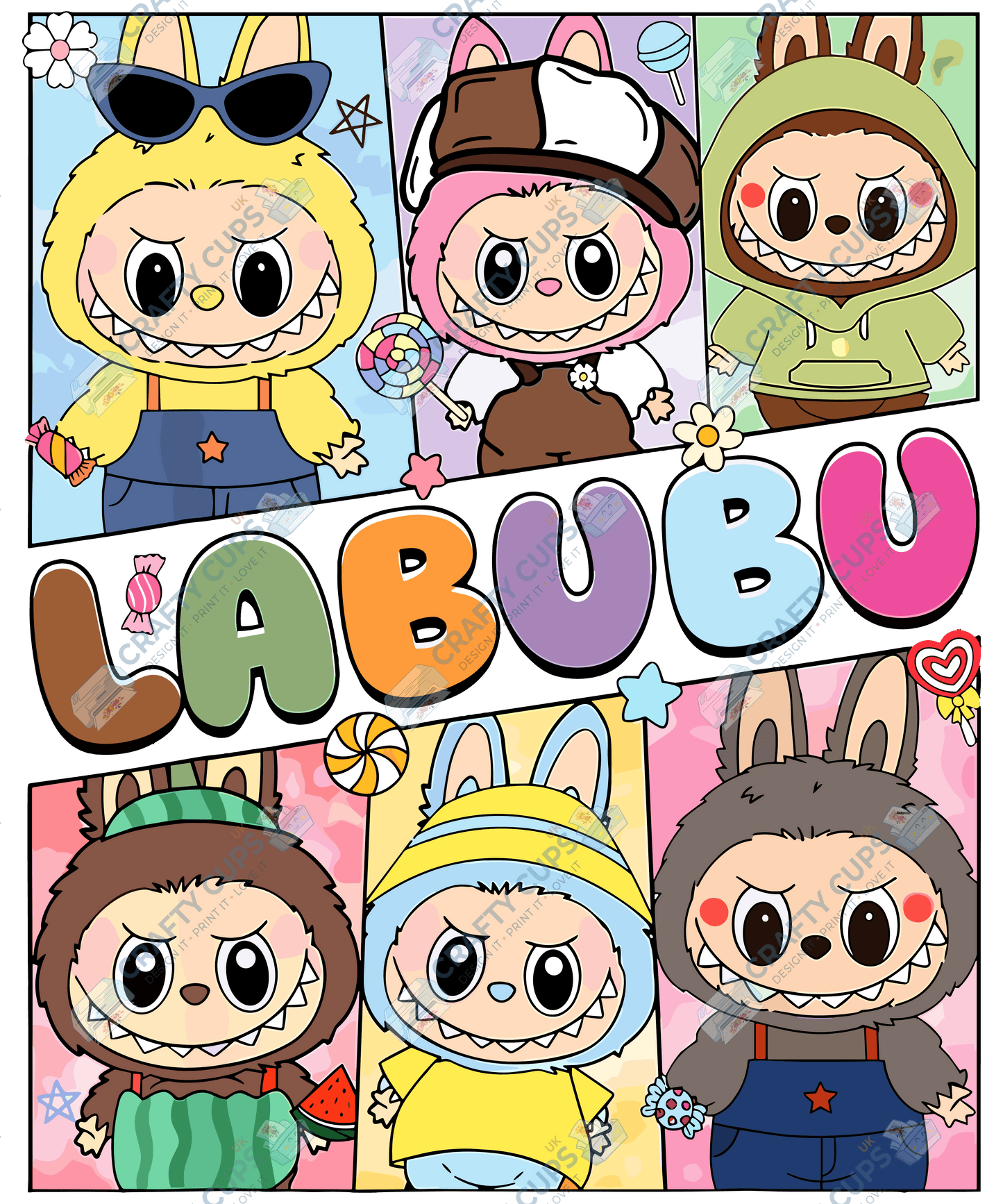 Chibi Monsters DTF Transfer – Cute Anime Style Various Sizes & Designs