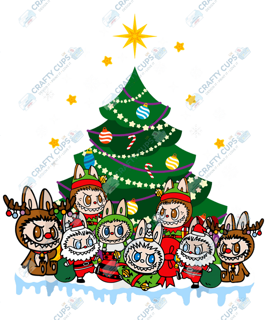 Chibi Monster Christmas DTF Transfer – Cute Festive Design, Various Sizes & Designs, Heat Press Ready