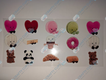 16oz UVDTF Tumbler Wraps – London-Inspired Jelly Cat Designs (Various Styles)