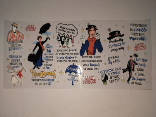 Mary Poppins 16oz UVDTF Wraps