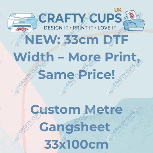 Custom DTF Gangsheet – 33x100cm | UK Printed with Online Designer