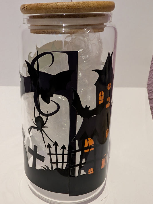 540ml Pre-Designed Glass Tumbler with Glass Straw – Minor Imperfection